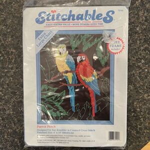 Vintage 90’s Parrot Perch Stitchables Cross-stitch Kit